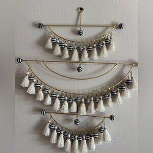 Pottery Barn Teen Gold, Navy, and White Wall Hanging Decor